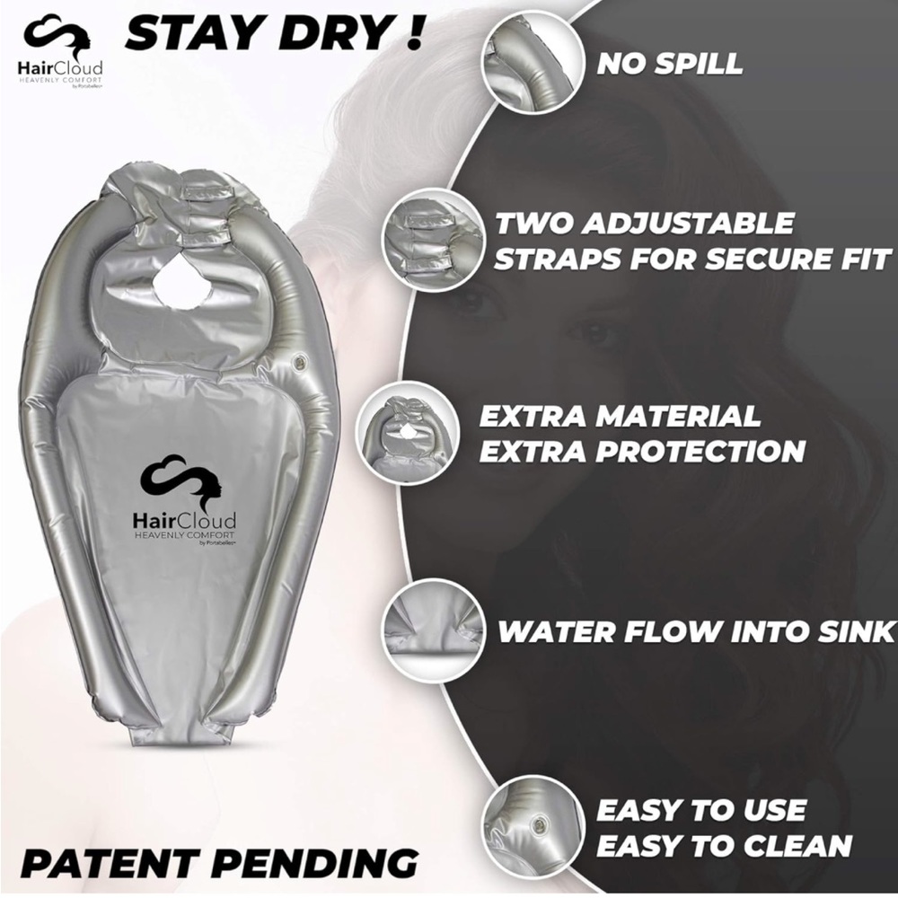 NIB Inflatable Hair Washing Funnel for Shampooing Hair in Any Chair and Basin - Picture 5 of 6